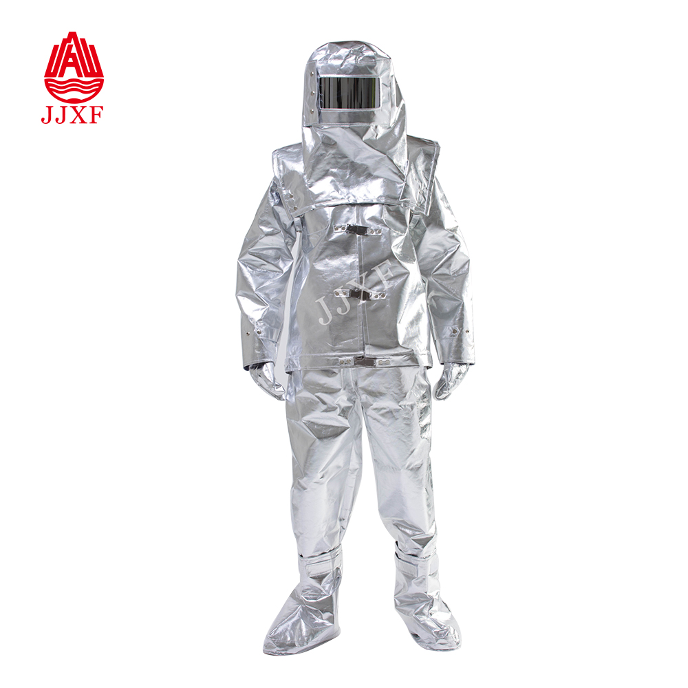  JJXF brand fire aluminum foil suit with hood, gloves, shoe.